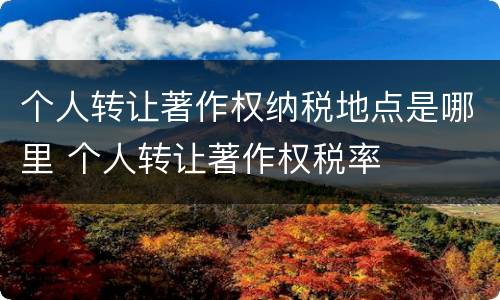 个人转让著作权纳税地点是哪里 个人转让著作权税率