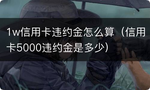 1w信用卡违约金怎么算（信用卡5000违约金是多少）