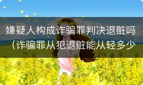 嫌疑人构成诈骗罪判决退赃吗（诈骗罪从犯退赃能从轻多少）