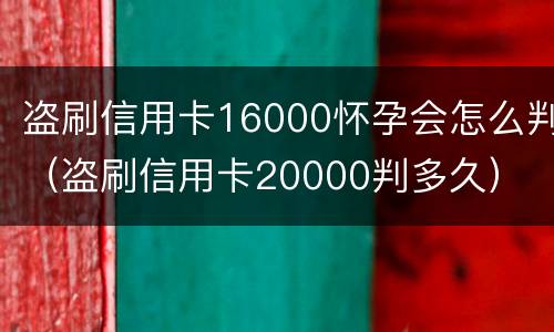 盗刷信用卡16000怀孕会怎么判（盗刷信用卡20000判多久）