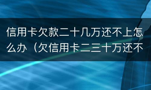 信用卡欠款二十几万还不上怎么办（欠信用卡二三十万还不起怎么办）