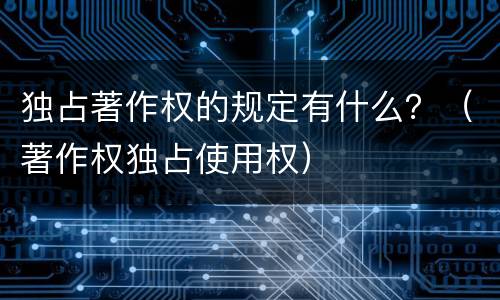 独占著作权的规定有什么？（著作权独占使用权）