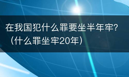 在我国犯什么罪要坐半年牢？（什么罪坐牢20年）