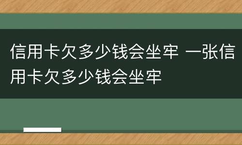 信用卡欠多少钱会坐牢 一张信用卡欠多少钱会坐牢