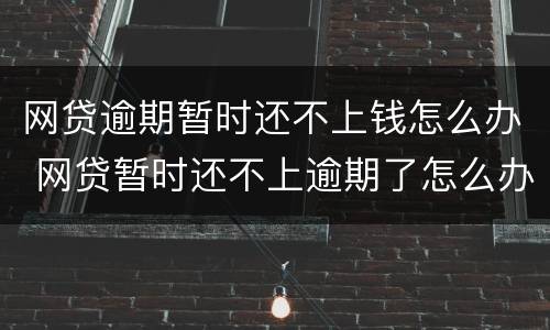 网贷逾期暂时还不上钱怎么办 网贷暂时还不上逾期了怎么办