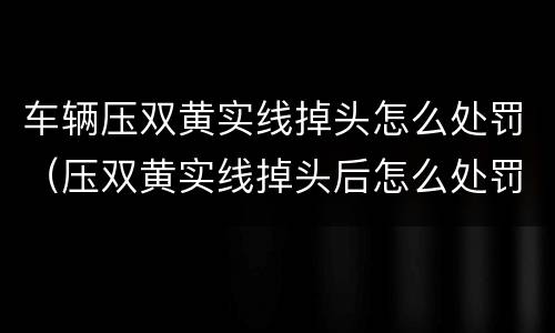 车辆压双黄实线掉头怎么处罚（压双黄实线掉头后怎么处罚）