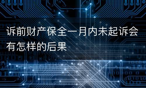 诉前财产保全一月内未起诉会有怎样的后果