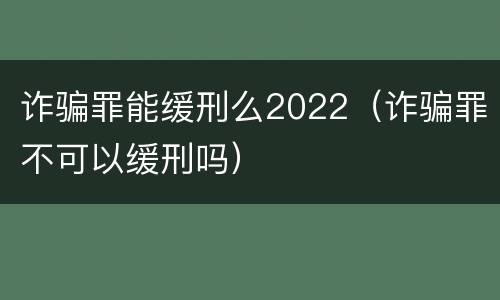 诈骗罪能缓刑么2022（诈骗罪不可以缓刑吗）