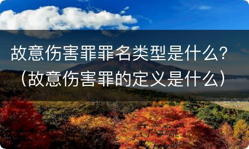 故意伤害罪罪名类型是什么？（故意伤害罪的定义是什么）