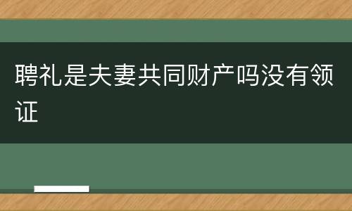 聘礼是夫妻共同财产吗没有领证