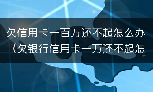 欠信用卡一百万还不起怎么办（欠银行信用卡一万还不起怎么办）