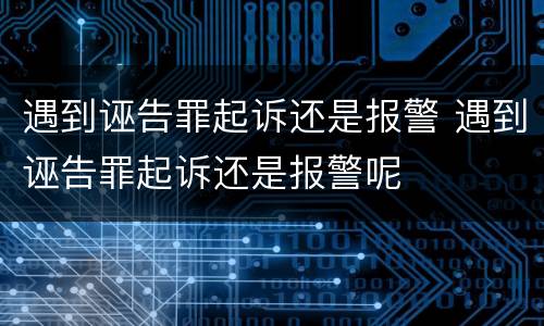 遇到诬告罪起诉还是报警 遇到诬告罪起诉还是报警呢