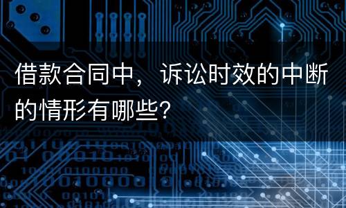 借款合同中，诉讼时效的中断的情形有哪些？
