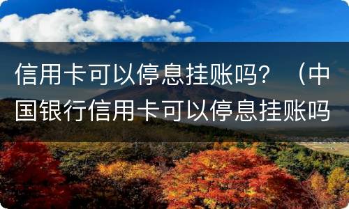 信用卡可以停息挂账吗？（中国银行信用卡可以停息挂账吗）
