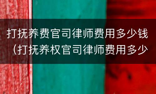 打抚养费官司律师费用多少钱（打抚养权官司律师费用多少钱）