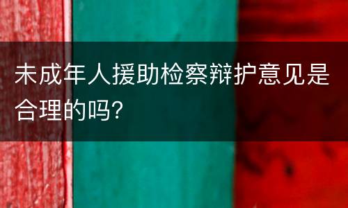 未成年人援助检察辩护意见是合理的吗？