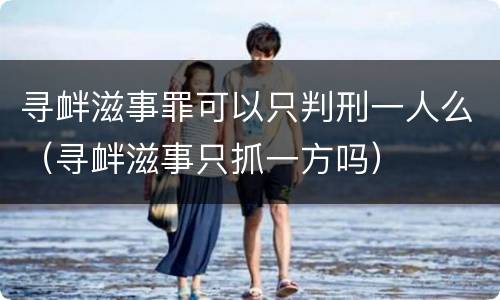 寻衅滋事罪可以只判刑一人么（寻衅滋事只抓一方吗）