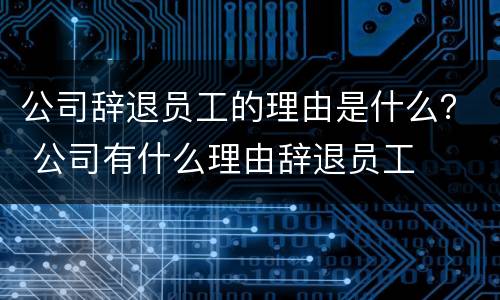 公司辞退员工的理由是什么？ 公司有什么理由辞退员工