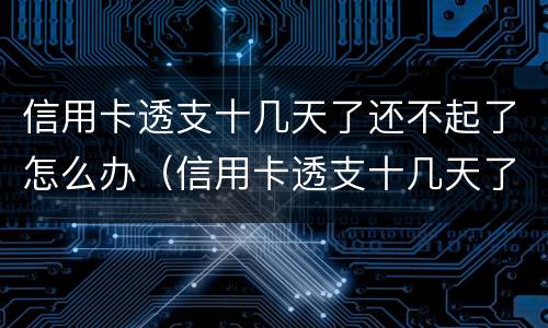 信用卡透支十几天了还不起了怎么办（信用卡透支十几天了还不起了怎么办理）