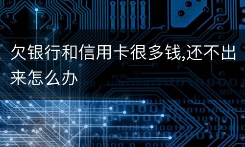 欠银行和信用卡很多钱,还不出来怎么办
