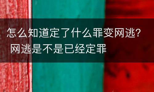 怎么知道定了什么罪变网逃？ 网逃是不是已经定罪