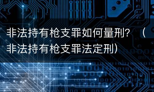非法持有枪支罪如何量刑？（非法持有枪支罪法定刑）
