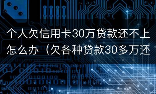 个人欠信用卡30万贷款还不上怎么办（欠各种贷款30多万还不上怎么办）