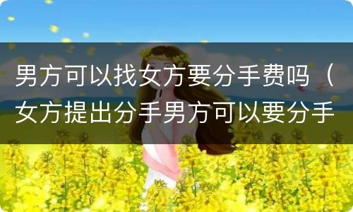 男方可以找女方要分手费吗（女方提出分手男方可以要分手费吗）
