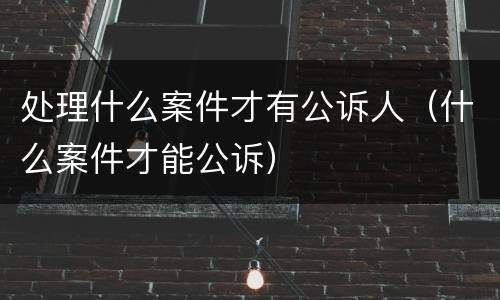 处理什么案件才有公诉人（什么案件才能公诉）