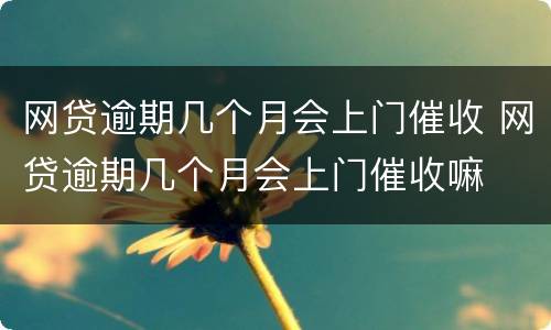网贷逾期几个月会上门催收 网贷逾期几个月会上门催收嘛