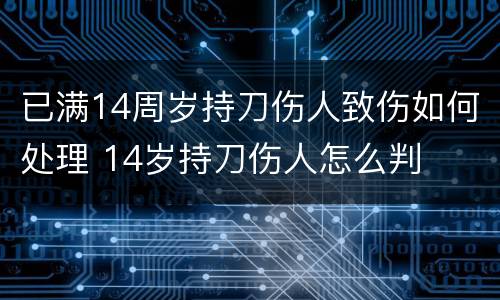 已满14周岁持刀伤人致伤如何处理 14岁持刀伤人怎么判