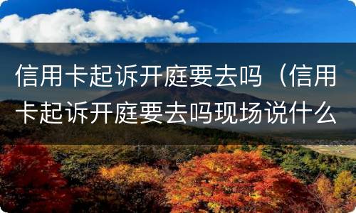 信用卡起诉开庭要去吗（信用卡起诉开庭要去吗现场说什么）