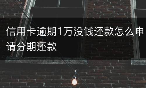 信用卡逾期1万没钱还款怎么申请分期还款