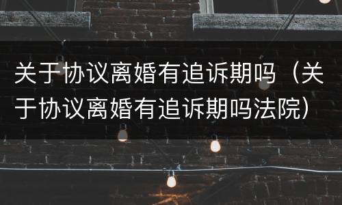关于协议离婚有追诉期吗（关于协议离婚有追诉期吗法院）