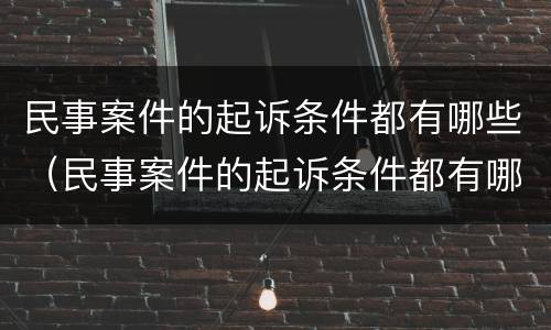 民事案件的起诉条件都有哪些（民事案件的起诉条件都有哪些内容）