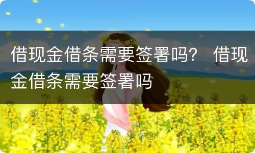 借现金借条需要签署吗？ 借现金借条需要签署吗