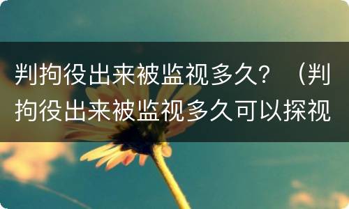 判拘役出来被监视多久？（判拘役出来被监视多久可以探视）