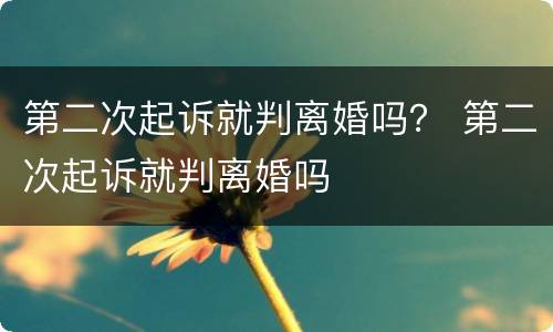 第二次起诉就判离婚吗？ 第二次起诉就判离婚吗