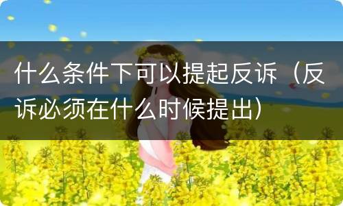 什么条件下可以提起反诉（反诉必须在什么时候提出）