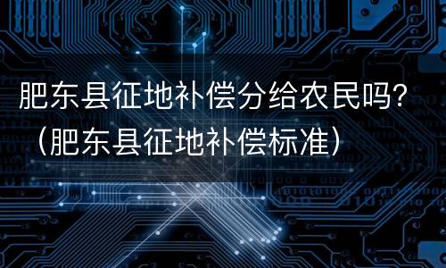 肥东县征地补偿分给农民吗？（肥东县征地补偿标准）