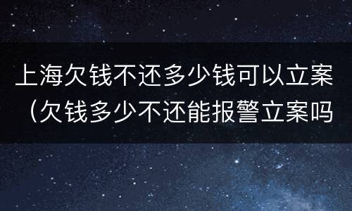 上海欠钱不还多少钱可以立案（欠钱多少不还能报警立案吗）