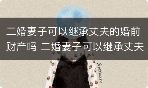 二婚妻子可以继承丈夫的婚前财产吗 二婚妻子可以继承丈夫的婚前财产吗