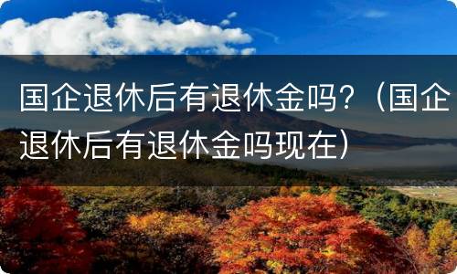 国企退休后有退休金吗?（国企退休后有退休金吗现在）