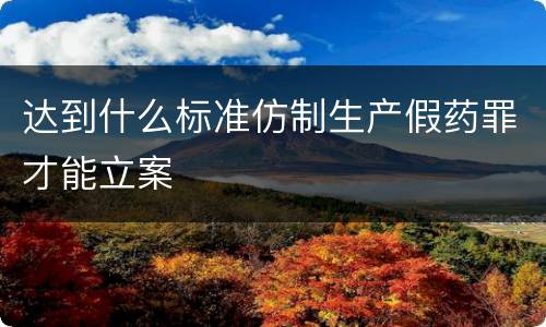 达到什么标准仿制生产假药罪才能立案