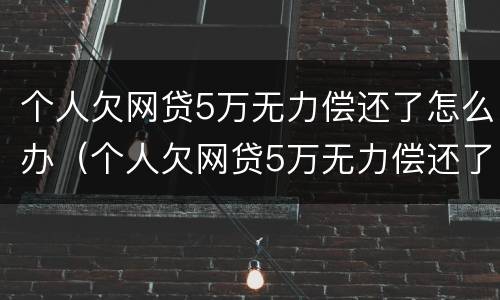 个人欠网贷5万无力偿还了怎么办（个人欠网贷5万无力偿还了怎么办理）