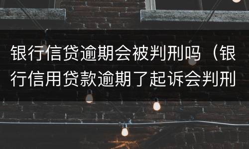 银行信贷逾期会被判刑吗（银行信用贷款逾期了起诉会判刑吗）