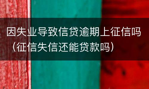 因失业导致信贷逾期上征信吗（征信失信还能贷款吗）