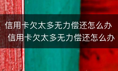 信用卡欠太多无力偿还怎么办 信用卡欠太多无力偿还怎么办呢