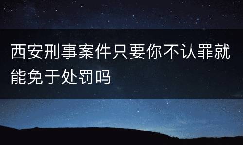 西安刑事案件只要你不认罪就能免于处罚吗