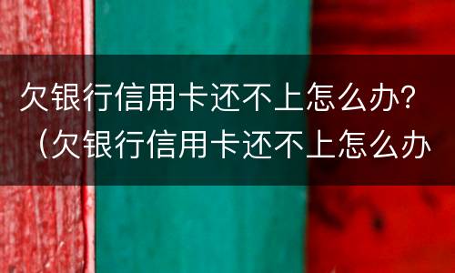 欠银行信用卡还不上怎么办？（欠银行信用卡还不上怎么办呢）